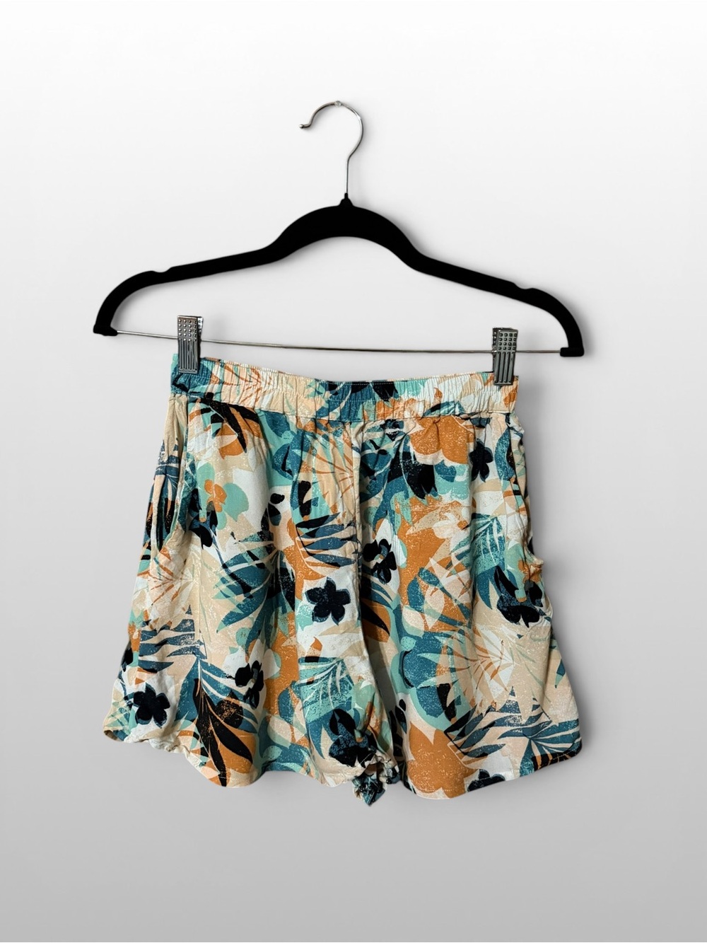 Roxy Tropical Floral Flowy Shorts Pull On Beach Cover Up XS